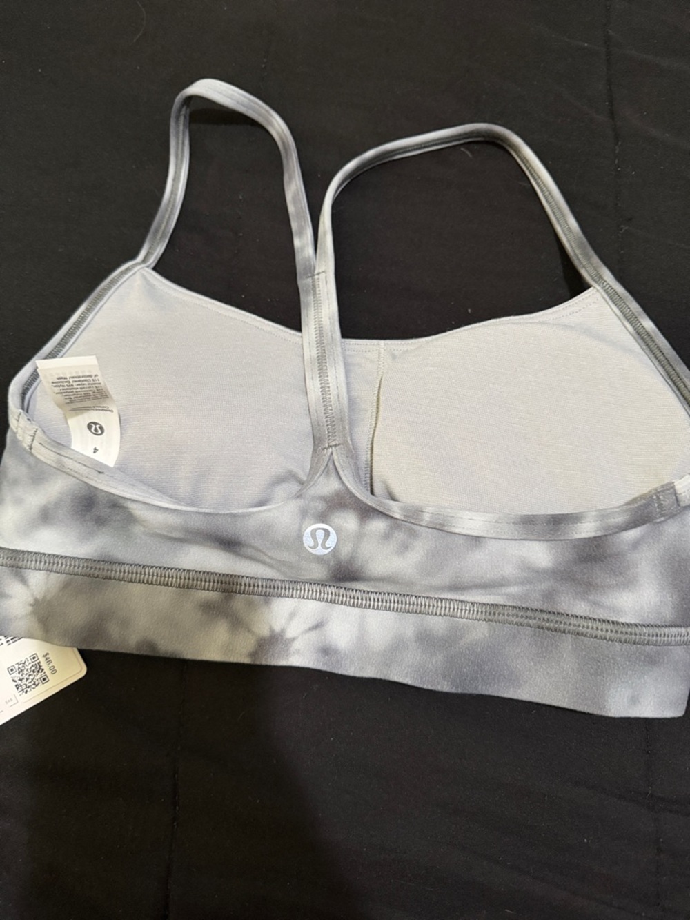 lululemon athletica Gray Tie-Dye Strappy Bralette size 4 - Picture 2 of 2